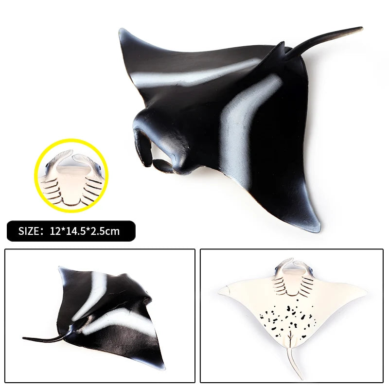Oenux Sea Life Animals Ray Devilray Mantaray Model Action Figures Figurines Ocean Marine Aquarium Education Kids Toy Gift