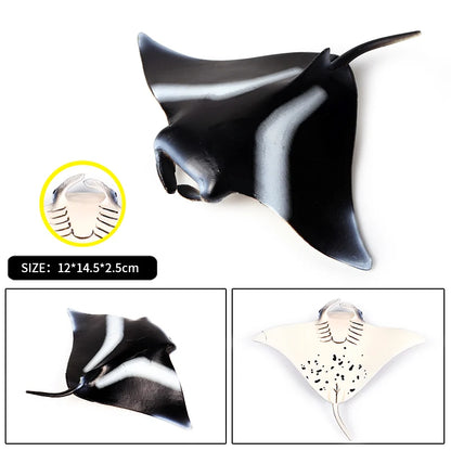 Oenux Sea Life Animals Ray Devilray Mantaray Model Action Figures Figurines Ocean Marine Aquarium Education Kids Toy Gift