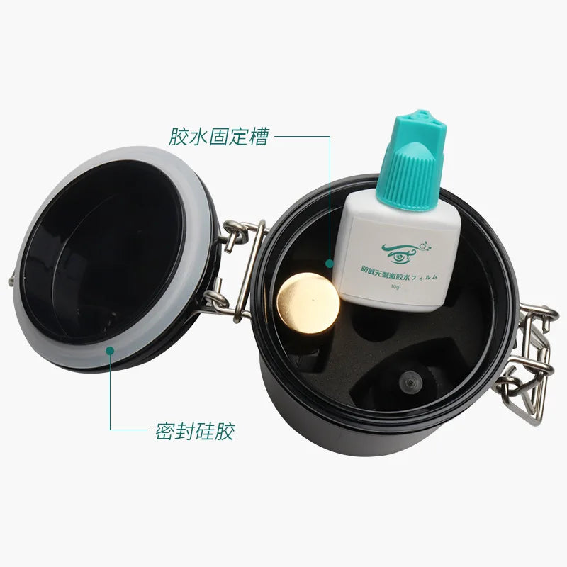 200ml Individual Eyelashes Glue Storage Tank Container Adhesive Stand Eyelash Extension Activated Sealed Storage Makeup Tools