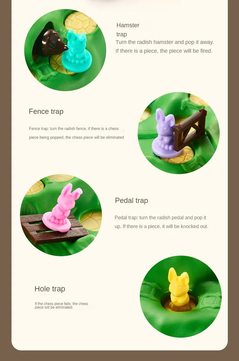 New Rabbit Trap Puzzle Toy Children's Dual Play Multiplayer Board Game Competition Parent Child Interactive Strategy Game