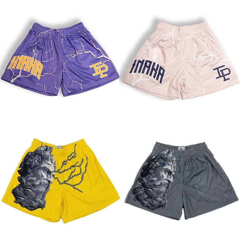 Mens Clothing IP Trend Casual Sports Shorts Gym Fitness Quick Dry Breathable Mesh Beach Basketball Jogger Short Pants Sweatpants