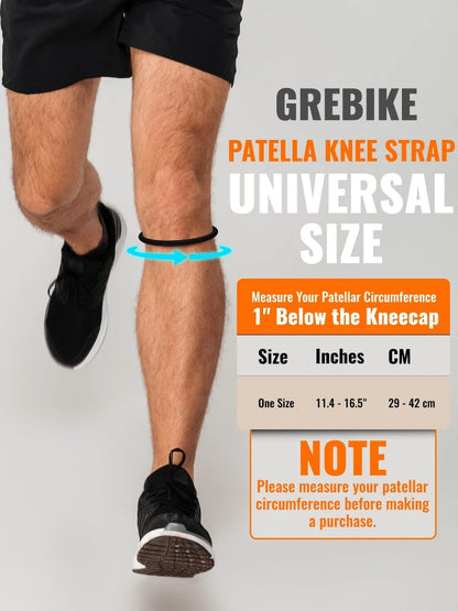2 Pcs Silicone Knee Patella Straps, Knee Joint Support Ring for Patellar Tendon Pain Relief More Sports Knee Protection Tool