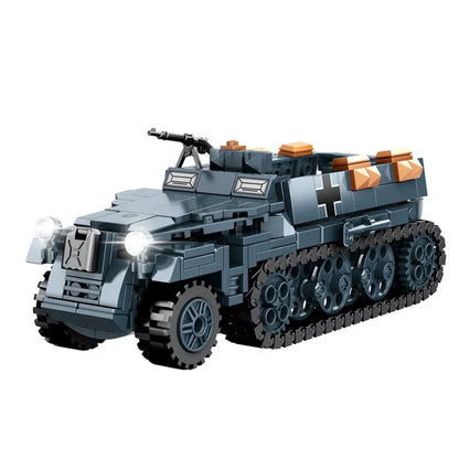 World War 2 WW2 Army Military Soldiers Armor Halftrack Main Station Tank Building Blocks Bricks Model DIY Assembly Toys For Kids