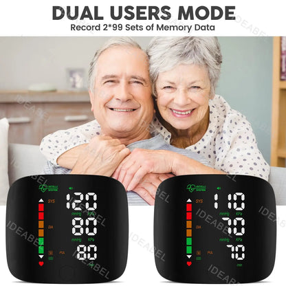 New LED Wrist Blood Pressure Monitor Rechargeable English/Spanish/Russian Voice Broadcast Sphygmomanometer Tonometer BP Monitor