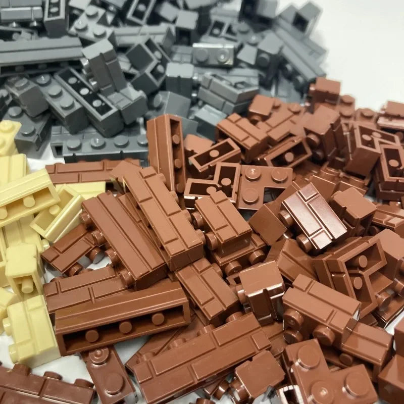 100/120Pcs MOC Building Block Simulation City Wall Brick Building Block Model Building Accessories Castle Construction Toys