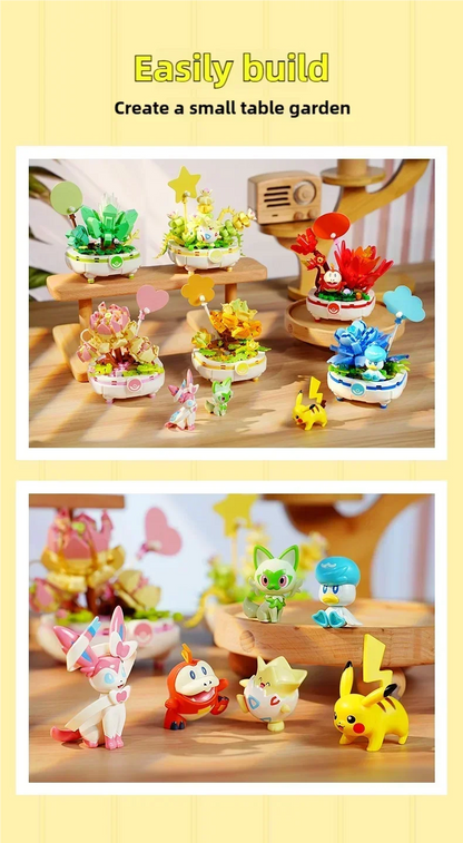Pokémon Series Building Blocks Pikachu Psyduck Pogaman Cartoon Scene Model Bricks Collection Ornaments DIY Toys Holiday Gifts