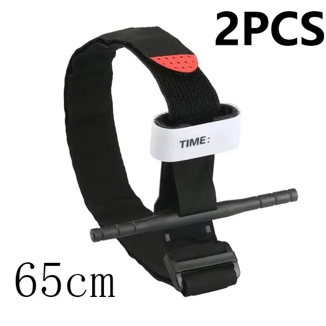 2PCS Tactical Medical Tourniquet for Outdoor Exploration Combat Application Red Tip Medical Emergency Belt Aid
