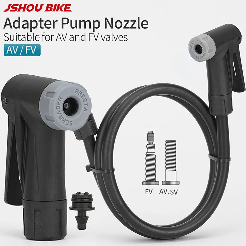 Bicycle Pump Nozzle Head Adapter for Bike Floor Pump AV FV Hose MTB Road Bike Pump Replacement Smart Valve Head Pump Parts