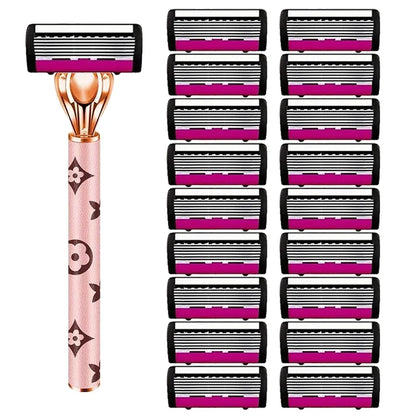 6-layer Blade Women Manually Change The Head To Shave Shaving Knife Shaver Armpit Retreat Private Part Hair Removal Artifact