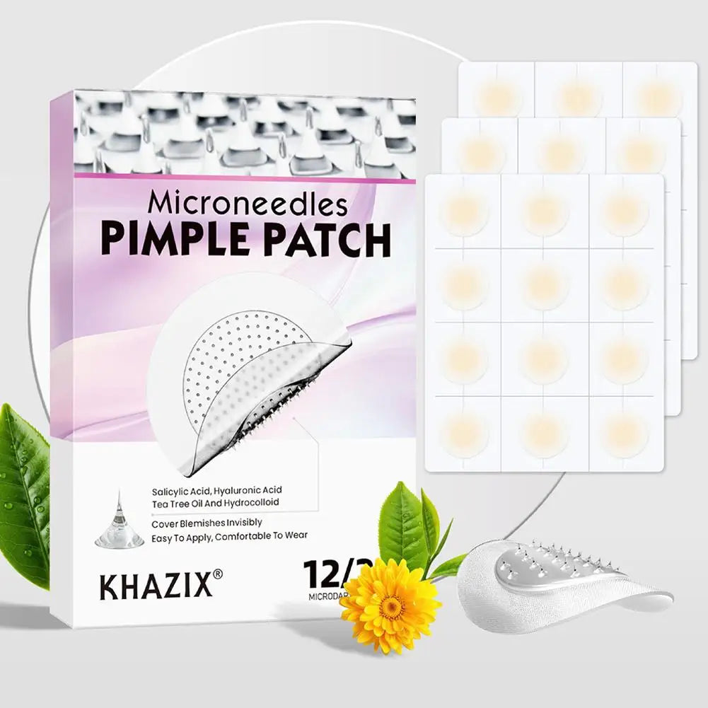 12/24PCS Micro Needle Pimple Patch Hydrocolloid Micropoint Pimple Patch For Acne Pimples Overnight, Invisible Acne Cover Patches