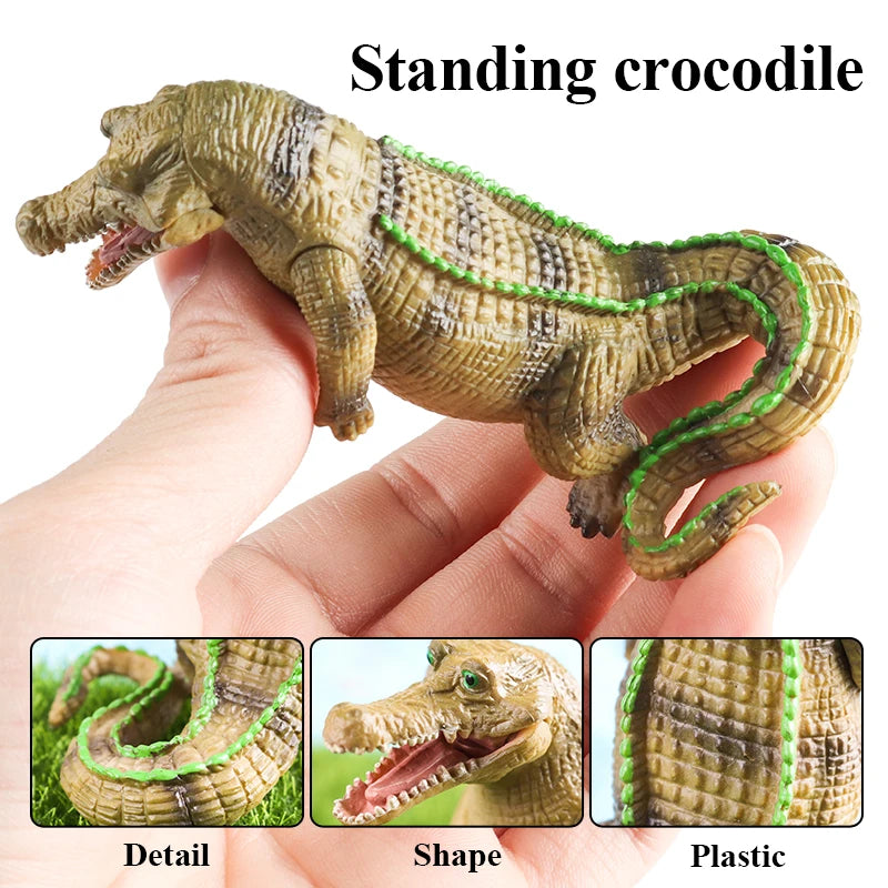 Oenux Wild Animals Action Figures Simulation Sarcosuchus Crocodiles Boar Croc Model PVC Collection Decorate Kids Educational Toy