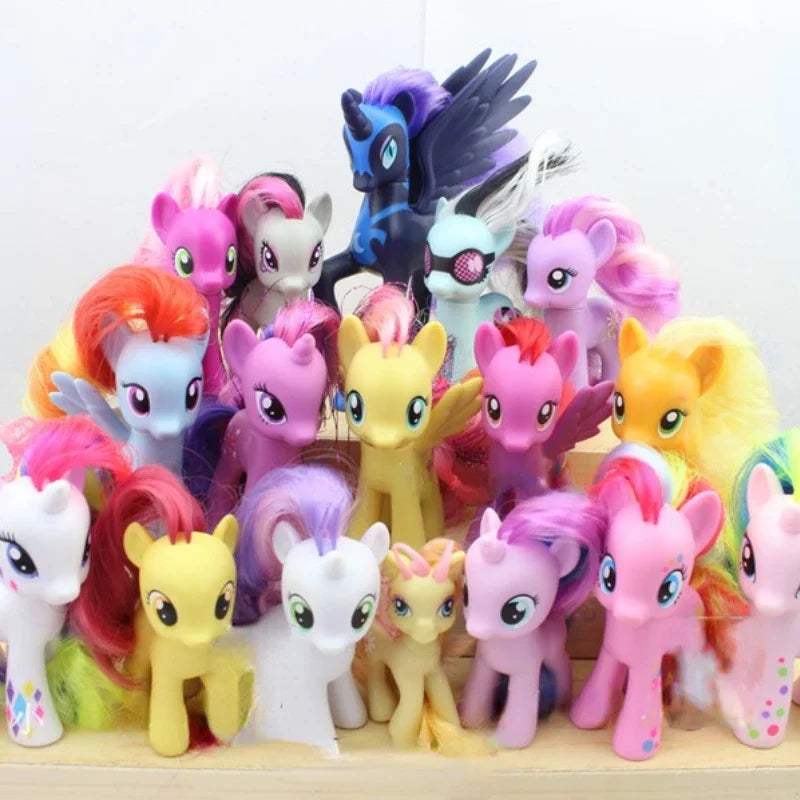 Original Hasbro My Little Pony Anime Figures Cute Twilight Sparkle Rainbow Fluttershy Pinkie Pie Rarity Collect Model Toy Gift