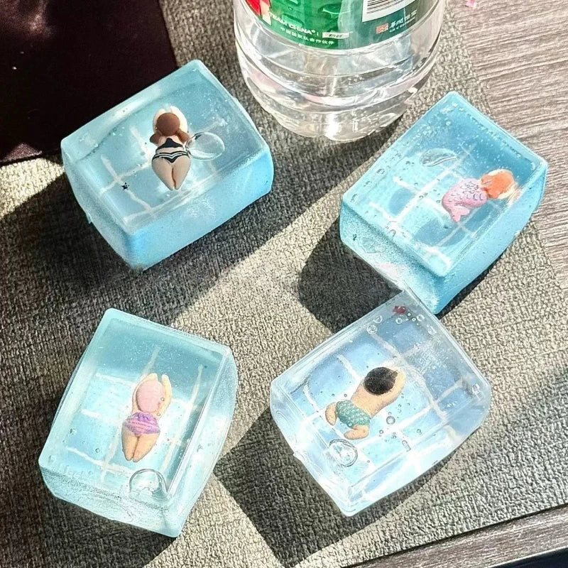 1pc Swimming Pool Squeeze Toys Maltose Stress Relief Slow Rebound Fidget Toy Mochi Squishy Stress Reliever Toys Antistress