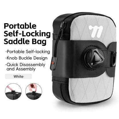 WEST BIKING Bicycle Saddle Bag Lightweight Waterproof Bike Seat Tail Bags Wear-Resistant Rotating Lacing Buckle Bike Accessories