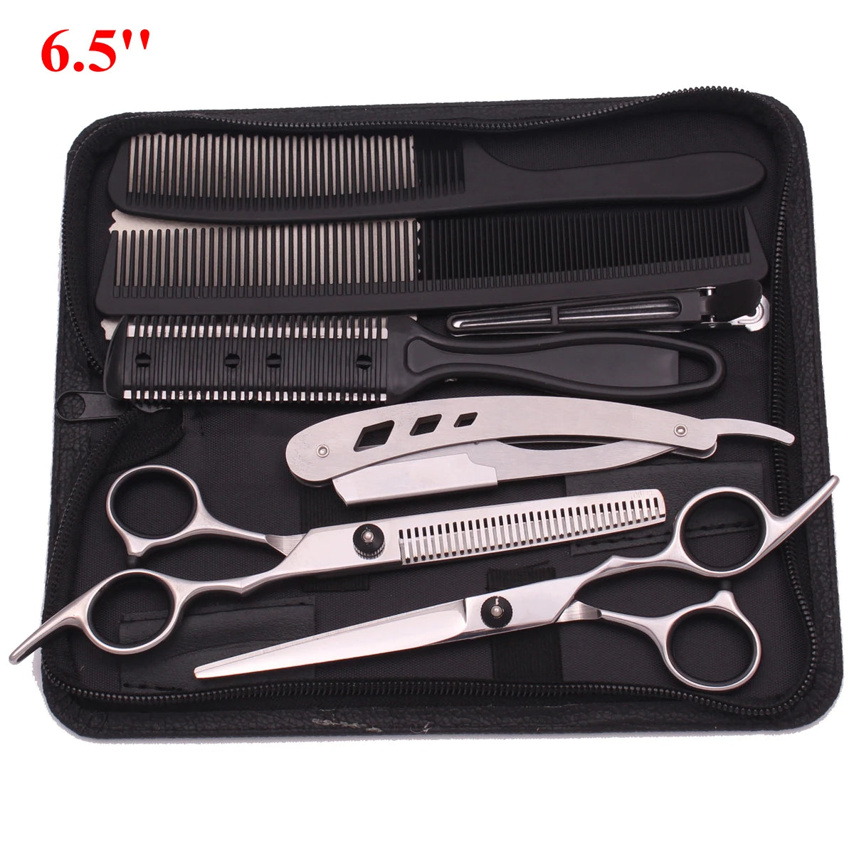 6.5'' Professional Hair Scissors Set Comb Razor Thinning Cutting Shears Hairdressing Salon Barber Home Japan Steel Dropshipping