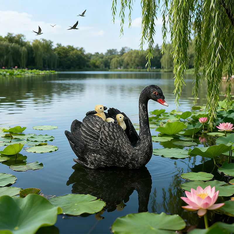 Oenux Poultry Model Simulation Goose Swan Gaggle Duck Flock Action Figures Farm Animals Figurine Miniature Education Kids Toy