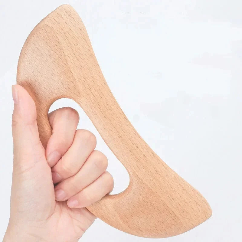 Wooden Cellulite Massager - Full Body Gua Sha Tool for Muscle Scraping & Back Massage, Natural Wood Care