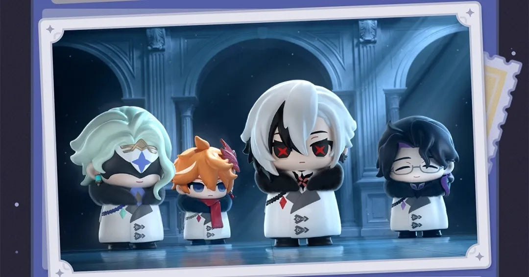 Mihoyo Genshin Impact Fatui Harbinger Q Version Series Blind Box Desktop Mini Doll Model Toys Trend Decoration Surprise Gifts