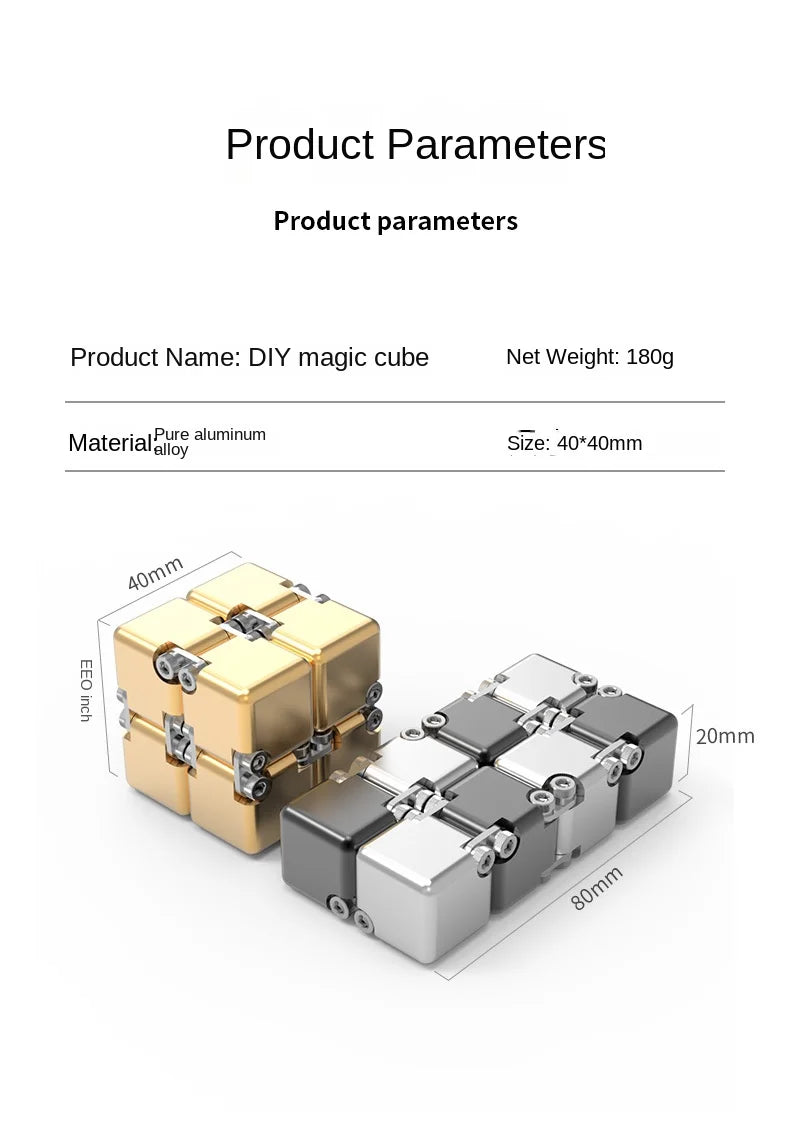 Fashion Metal Infinite Magic Cube New Unique Upgraded Disassembled Assembled Developing Intelligence Decompression Toy