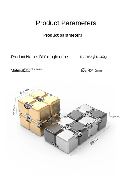 Fashion Metal Infinite Magic Cube New Unique Upgraded Disassembled Assembled Developing Intelligence Decompression Toy