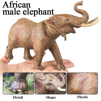 Oenux African Wild Animals Elephant Model Simulation Big Mammoth Action Figures Figurine PVC Educational Toy For Kids Gift
