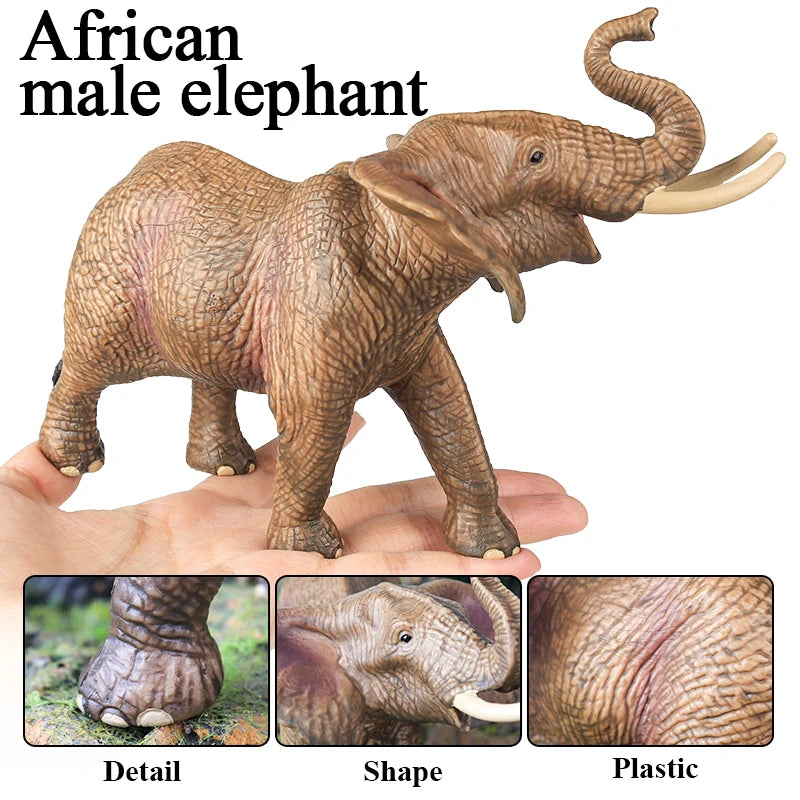 Oenux African Wild Animals Elephant Model Simulation Big Mammoth Action Figures Figurine PVC Educational Toy For Kids Gift