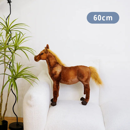 30-85cm Creative Cartoon Simulation Horse Plush Toy Doll Home Decoration Kawaii Lifelike Animal Toy Boys And Girls Birthday Gift