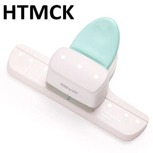 HTMCK  Adjustable 3-Hole Paper Punch for A5 A6 A7 Size - 8 Sheet Capacity Daily Planner Loose Leaf Hole Punch for Notebooks