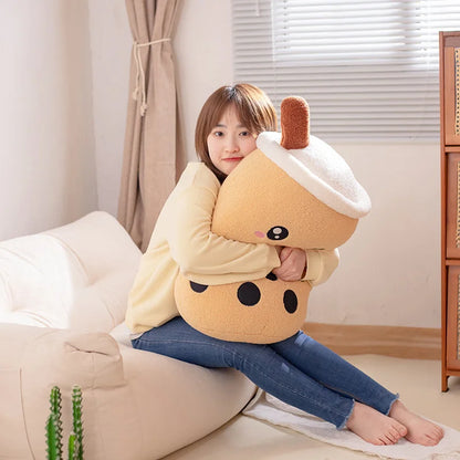 Kawaii Boba Fruit Bubble Tea All Series Cartoon Plush Toy Stuffed Animals Cute Food Milk Tea Soft Toys Room Decor Pillow Gifts