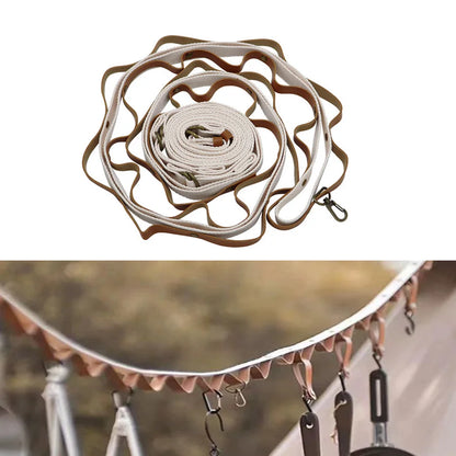 Outdoor Hanging Rope Portable Lanyard Canopy Hanger, Camping Campsite Storage Strap for Backpacking Hiking Tent Accessories