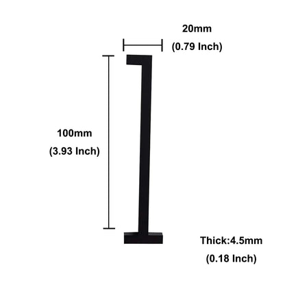 4 Inch 100mm Self Adhesive Big Modern Door Number for Exterior House Apartment Plaque Mailbox Address Digits Sticker Sign Black