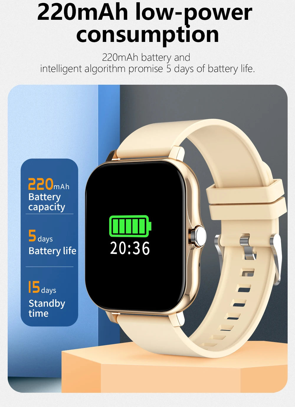 Sports Smart Watch Fitness Clock Health Monitor Waterproof Smartwatch BT Call Wrist Watches for Men Women IOS Android Phone 2026