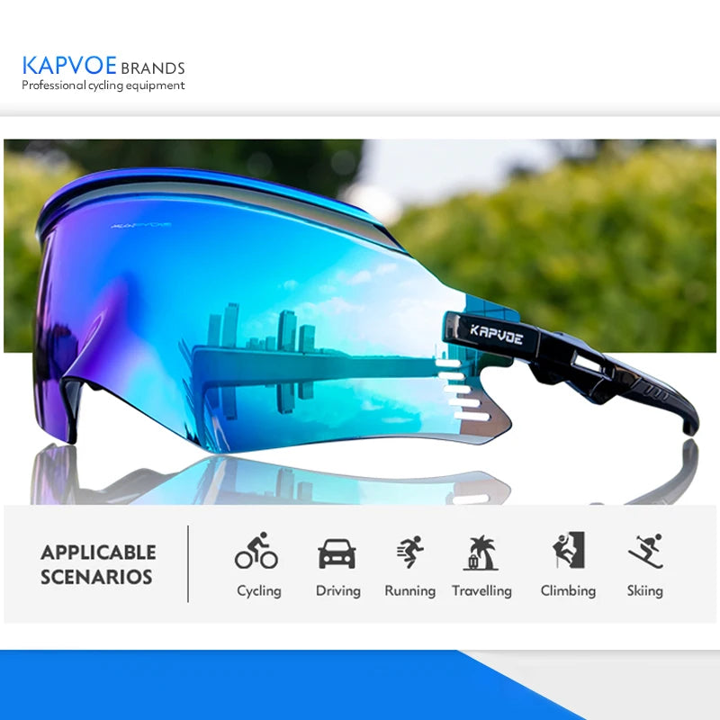 KAPVOE Photochromic Cycling Sunglasses Men Road Driving Bike Glasses Outdoor Sports Hiking Women Bicycle Cycling UV400 Goggles