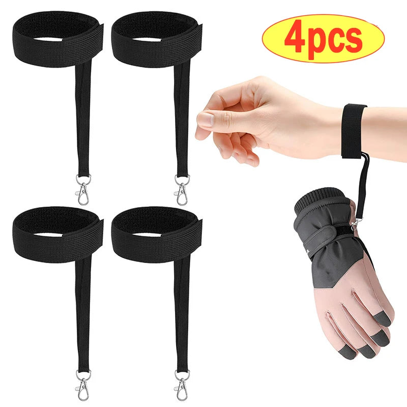 2/4pcs Elastic Wrist Straps for Ski Gloves Adjustable Ski Glove Lead for Men and Women Sport Skiing Glove Anti-loss Strap