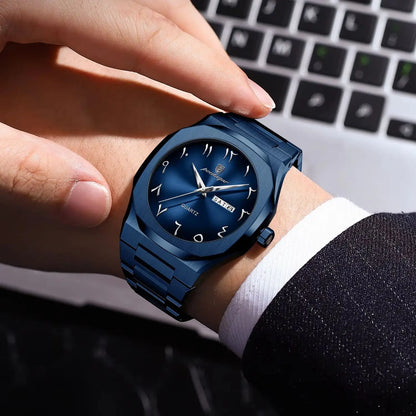 POEDAGAR Luxury Fashion Men's Clock Waterproof Week Date Male Watch Quartz Stainless Steel Business Watches For Man Reloj Hombre