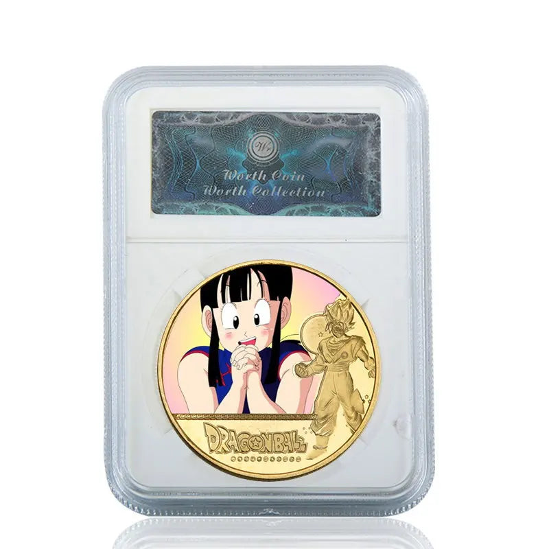 Dragon Ball Gold Plated Gold Coin Son Goku Vegeta Commemorative Coins Children Classic Anime Peripherals Collection Toy Souvenir