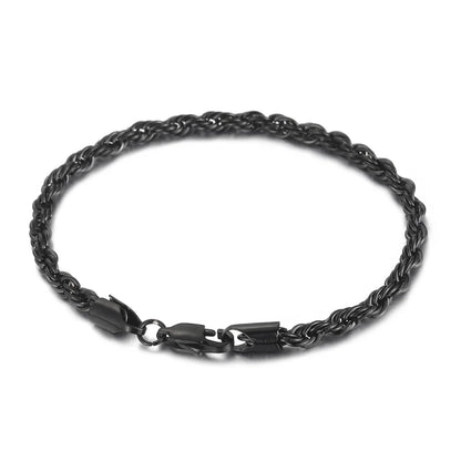 4/6/8mm Stainless Steel Bracelets For Men Women Gold Color Twisted Rope Link Chain Bracelets On the Hand Jewelry Gifts