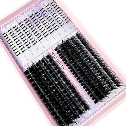 Lash Extensions Kit Spikes Lash Individuals 3D Volume Eyelash Clusters D-Curly Lash Clusters Kit 10-16MM DIY Eyelash Extensions