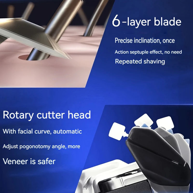 Razor Classic 6 Layer Safety Razor For Men Shaving Hair Removal Shaving Blades Manual Shaver Green 1 Handle With 3 Blades Razors