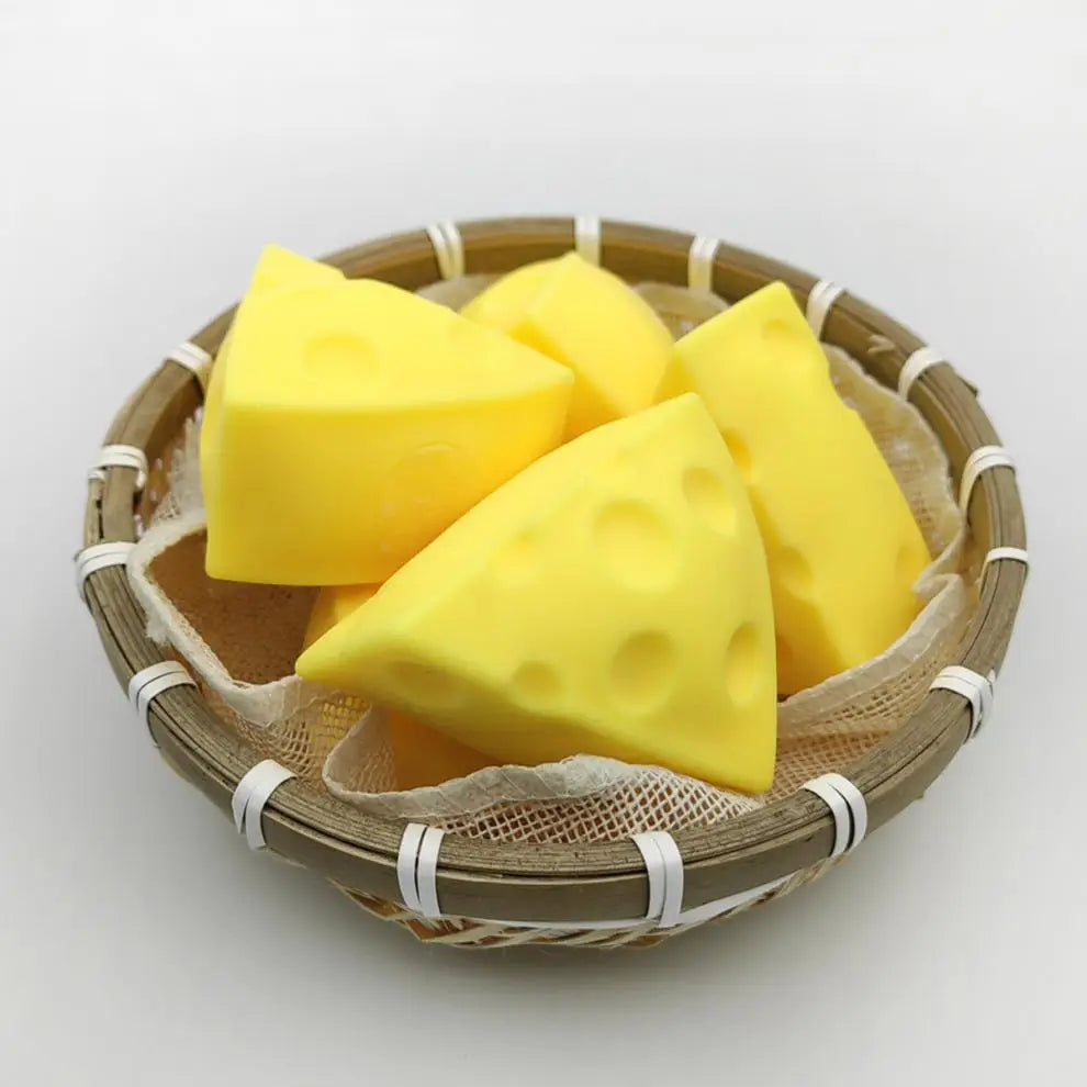 Kids Adult Squeeze Toy Simulation Cheese Squeeze Toys Soft Cute Decompressing Pinching Cheese Sticky Slow Rebound