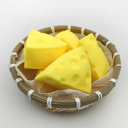 Kids Adult Squeeze Toy Simulation Cheese Squeeze Toys Soft Cute Decompressing Pinching Cheese Sticky Slow Rebound