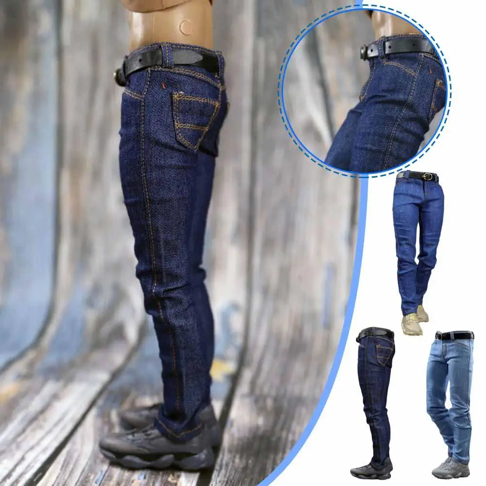 1/6 Scale Jeans 12" Scale Pants Doll Pants Man Doll Clothes