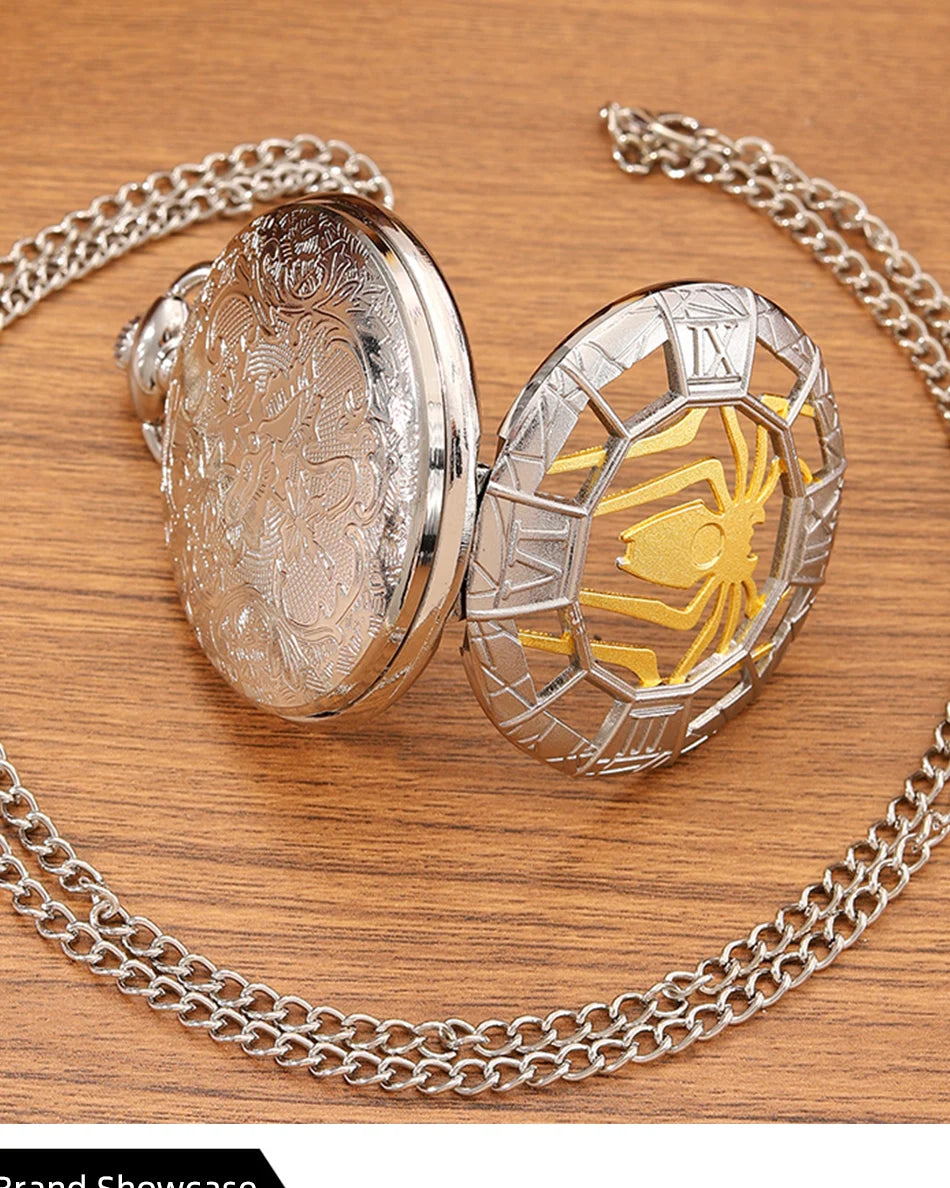 Fashion New Vintage Relief Carved And Hollowed Out Roman  Flip Style Pocket Watch On Chain Pendant Clock Chain Mens Women