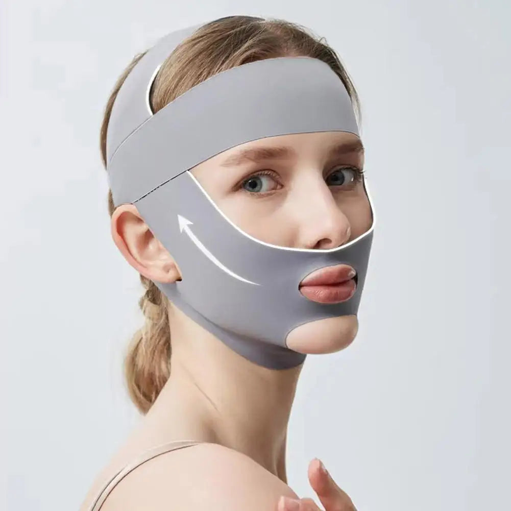 Breathable V-Shape Face Lifting Bandage Tighten & Firm Chin, Reduce Double Chin Anti-Sagging Slimming Strap for Daily Use