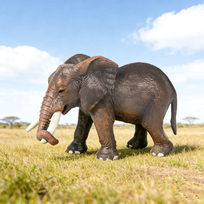 Oenux African Wild Animals Elephant Model Simulation Big Mammoth Action Figures Figurine PVC Educational Toy For Kids Gift