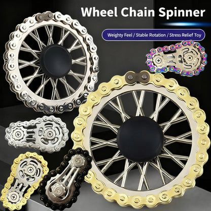 Metal Flywheel Gear Chain Gyro Fingertip Gyro Sprockets Fidgets Toy Anti-stress Fidgeting Spinners Finger Exercise Toys Xmas