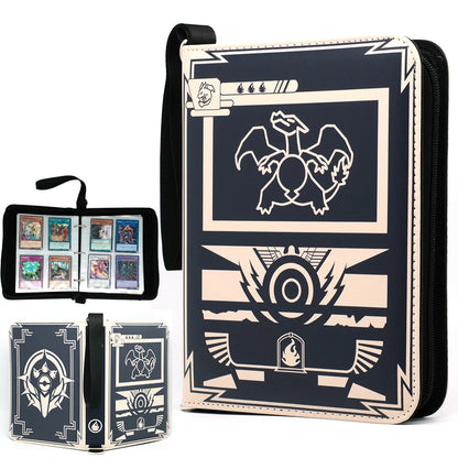 400PCS Card Album Binder Sleeves with Zipper PTCG Yugioh TCG 4-Pocket Trading Card Collection Card Holder Toys Gift