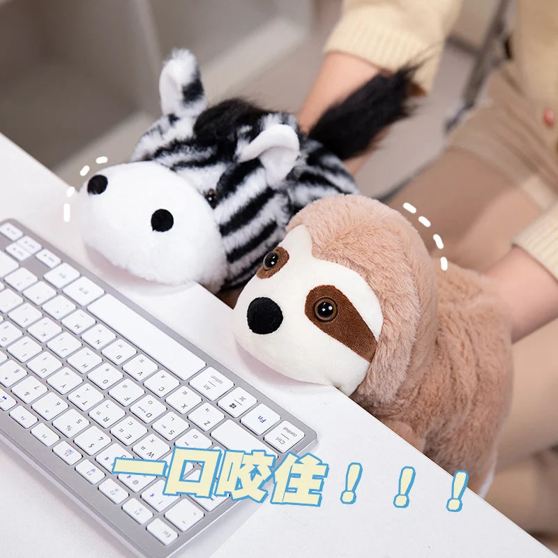 Cartoon Animal Hand Puppet Parent-child Game Doll Husky Fox Bear Dog Pig Tiger Lion  Appease Toys Birthday Gifts For Children ﻿