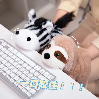 Cartoon Animal Hand Puppet Parent-child Game Doll Husky Fox Bear Dog Pig Tiger Lion  Appease Toys Birthday Gifts For Children ﻿