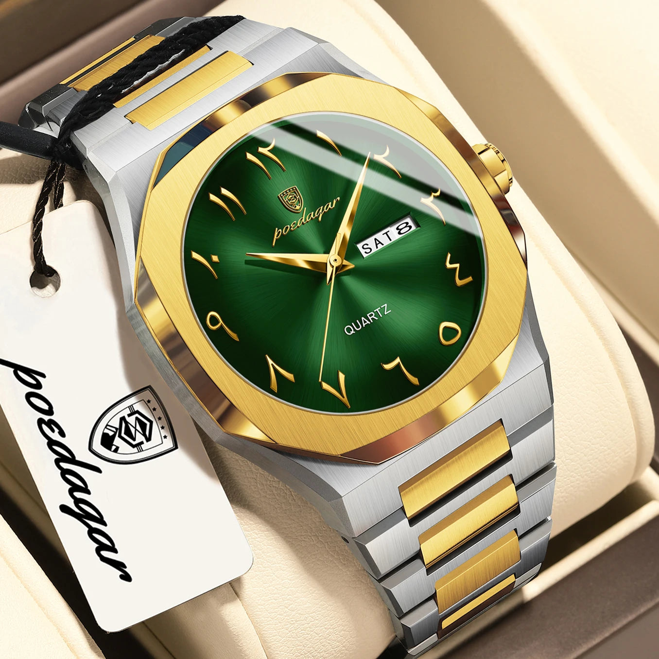 POEDAGAR Luxury Fashion Men's Clock Waterproof Week Date Male Watch Quartz Stainless Steel Business Watches For Man Reloj Hombre